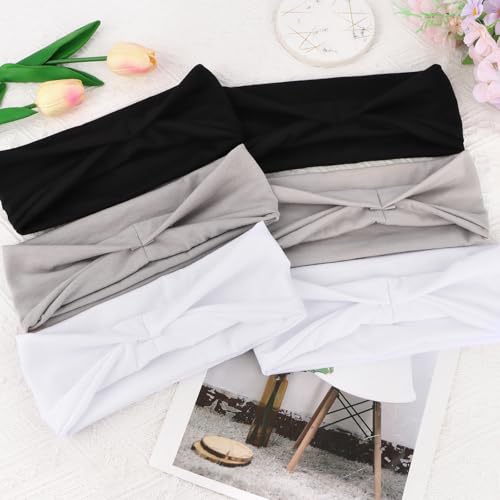 Image of YARIEW 6Pcs Headbands Paisley Bandanas Head Bands Sweat Band Hair Wrap Headwrap Fashion Boho Wide Thick Workout Yoga Elastic Headbands Mens Cooling Running Sports Headband Sweatbands for Women and Men