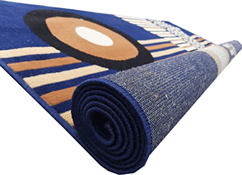 Image of Home Decore Acrylic Carpet for Your Living Room & Drawing Room Aywhere in Your Home (180X240 Blue Colour)- 6x8 Feet