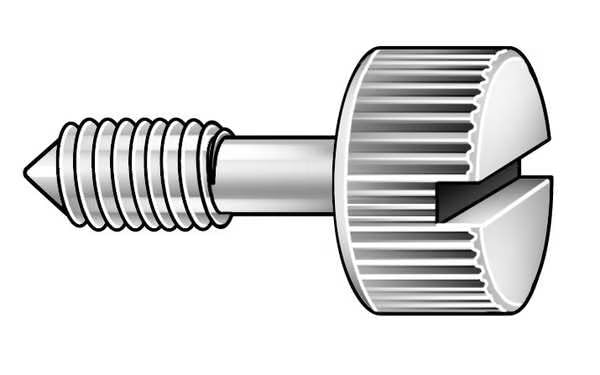 Captive Panel Screw, 4-40 Thrd Sz, 21/32 in Lg, 9/32 in Thrd Lg, Knurled, Plain
