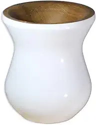 Cuia Madeira Nobre Imbuia Chimarrão Perolizada Branca