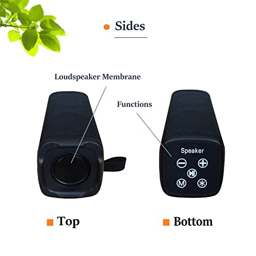 Bluetooth luidspreker 5.0 Dual LED Wireless met RGB LED Lights draagbare luidspreker voor smartphones, tablets / Art Tech Lab, zwart - Afbeelding 3