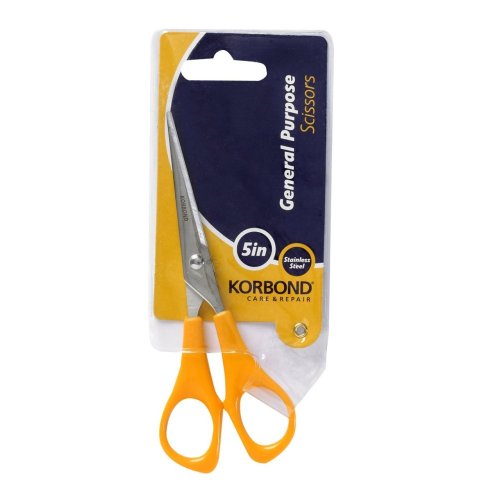 Korbond General Purpose Scissors 5 INCH (13cm) Comfort Grip Professional, Household, Fabric, Crafting, Kitchen. AMBIDEXTROUS u0096 for Right-& Left-Handed Users, 5inch