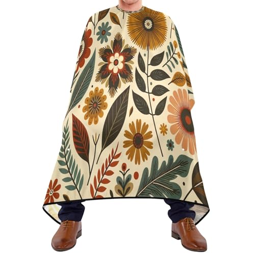 Kigai Flower Leaves Hair Cutting Cape for Men & Women Waterproof Barber Cape Professional Hairdressing Salon Styling Apron with Adjustable Closure Snap