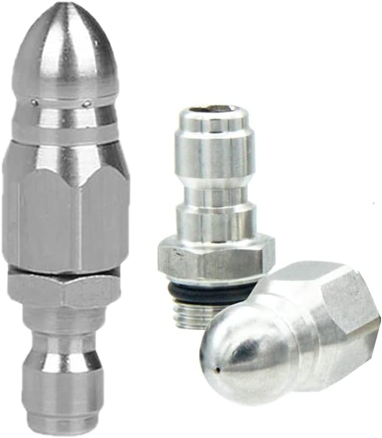 2(Sets) Pressure Washer Sewer Jetter Nozzle with 1/4'' Quickly Connector,Pressure Drain Jet Hose Nozzle