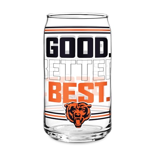 Rico Industries NFL Football Chicago Bears GOOD. BETTER. BEST. 16-oz Can Shaped Glass