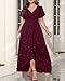 Pinup Fashion Burgundy Plus Size Formal Dress Maroon Bridesmaid Holiday Wedding Guest New Year Christmas Evening Prom Gowns Long Dress