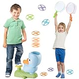 KUTHSIC Indoor Outdoor Toys for Kids,Outside Toys Launch Flying Saucer with 8 flying Saucers 2 Net P