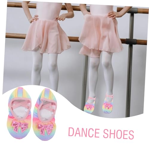 Girls Ballet Shoes for Dance Practice Soft Sole Split Design Slippers for Toddlers and Boy Girl for Dance Yoga and Gymnastics Easy and Off Rainbow Color Option2