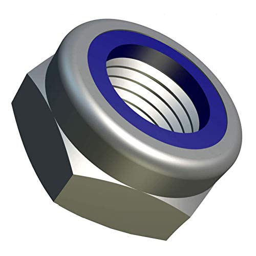 M10 Tuerca hexagonal hueca (paquete de 5) de acero inoxidable Tuerca de bloqueo de nylon Tuercas de bloqueo para pernos/tornillos - Fijación ISO 10511 DIN 985 10mm