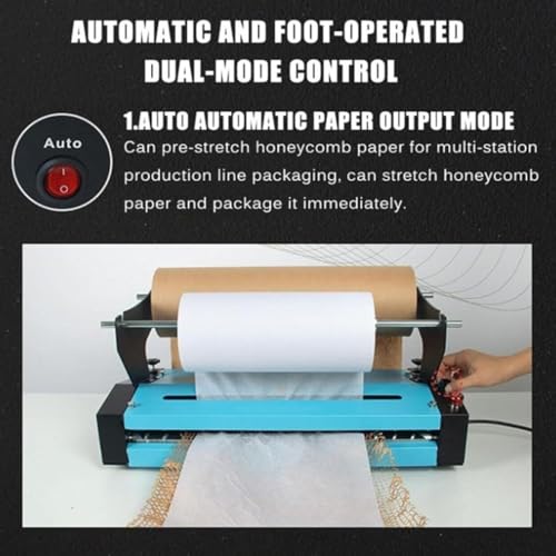 Dispensador De Papel De Envolver Kraft, Dispensador De Rollo De Papel Alveolar, Estiramiento Ajustable, Descarga Automática De Papel, Adecuado para Tiendas De Venta De Aliment