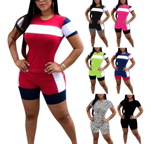 Image of TOPONSKY Womens 2 Piece Sports Outfit Tracksuit Shirt Shorts Jogger Bodycon Sets