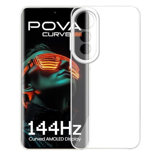 Image of COVERBLACK Flexible Rubber Case Back Cover Compatible for Tecno LJ8k / Pova Curve 5G - Transparent