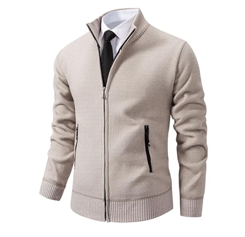 Men's Winter Knit Cardigan Jacket Thick Fleece Lined Sweater Coat Slim Fit Casual Tops2