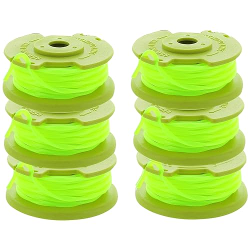 Weed Wacker String Spool Replacement Compatible with Ryobi One Plus+ AC80RL3 18V, 24V, and 40V Cordless Trimmers, 6 Pack String Trimmer Line .080 Inch Weed Eater String Twisted Line