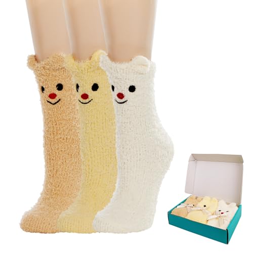 Image of Benefeet Sox Womens Fuzzy Socks Girls Cute Slipper Sock Funny Fluffy Winter Warm Soft Cozy Plush Indoor Sleep Sock