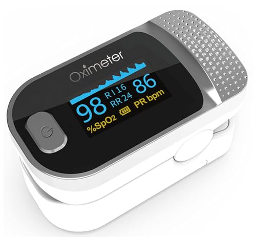 Oxímetro De Pulso para Adultos, Oxígeno En Sangre, Monitor Spo2, Oxímetro De Dedo con Pantalla OLED, Saturador Oxigeno Dedo, Frecuencia De Pulso Y Pantallas De Valor Spo2 B