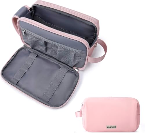 Necessaire Executiva Luxo Estojo Bolsa Masculino Feminino para Viagens Multiuso Maquiagem Perfumes Green Turtle Preta (Rosa)