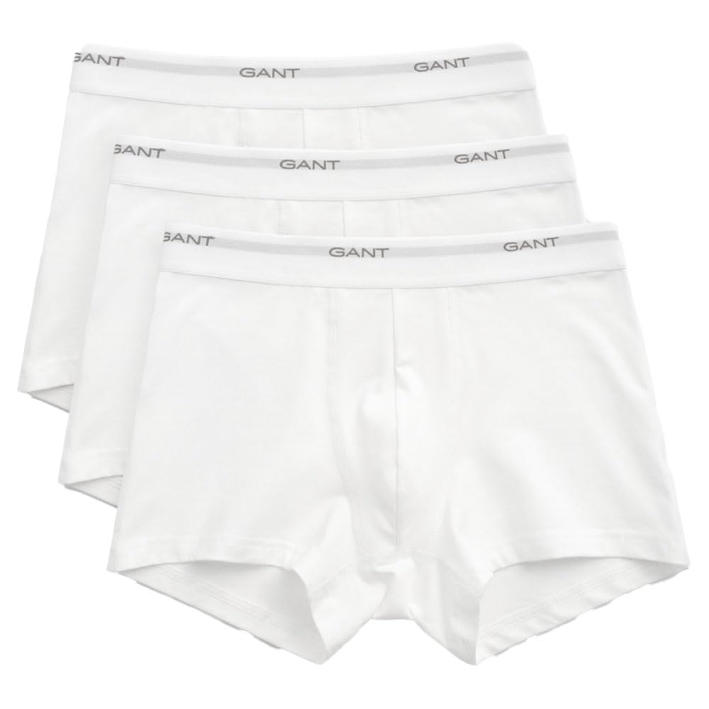 GANT Men's Core Trunk Boxer Shorts Pack of 3, White, 3XL
