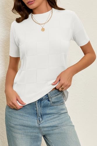 Image of Cakulo Women's Short Sleeve Summer Sweater Knit Tops