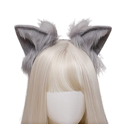 ハンドメイド 毛皮のような動物の耳 ヘッドバンド ヘアフープ ハロウィン ファンシードレス コスプレ ヘッドピース パーティー用品