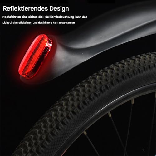 Protector antibarro para bicicleta impermeable reflectante negro de carretera y exterior 6
