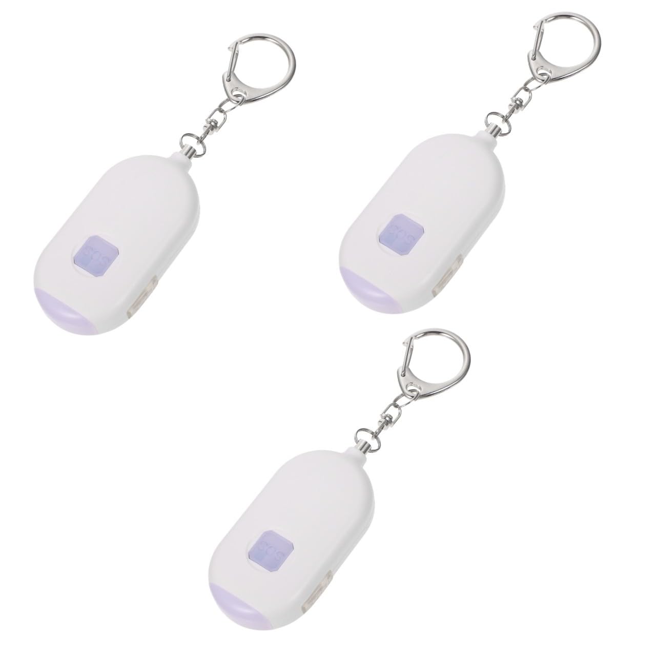 Mikikit 3pezzi Led Flashlight with Emergency Alarm for Personal Mini Self- Keychain for Women and Workers Packaging