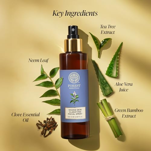 Image of Forest Essentials Shudhi Skin Clarifying Facial Spray | Ayurvedic Toner for Acne-Prone & Oily Skin | With Neem, Tulsi & Tea Tree | Refines Pores (Pack of 2)