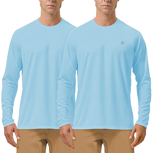 Image of Roadbox Mens UPF 50+ UV Sun Protection Shirts Outdoor Long Sleeve SPF Rash Guard for Fishing Hiking Swimming Running