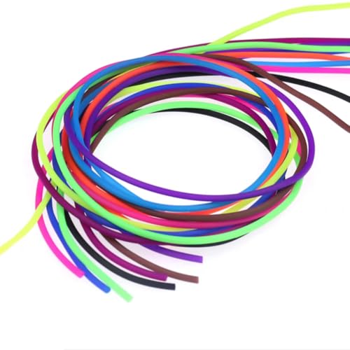 FASPLORE12 pcs 12 Colors Silicone Tube 10 inches Length Soft Flexible Hollow Tube Fly Tubing Fly Tying Material