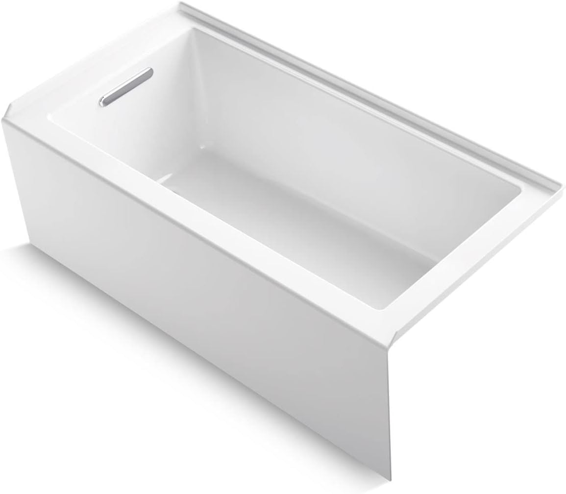20201-LA-0 Underscore® 60" x 30" alcove bath with integral apron, integral flange, and left-hand drain, White