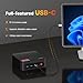 BOSGAME P4 Dual LAN Mini PC Ryzen 7 5700U 16GB DDR4 RAM 512GB SSD, 11 Pro Deskyop Computers, Triple 4K Displays, Support PS3 Emulator, WiFi 6E, BT5.2