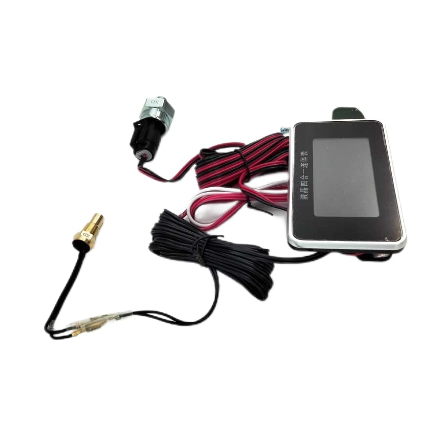 4 in 1 LCD 12v/24v Excavator Truck Car Water Temperature Oil Pressure Fuel Voltage Gauges with 10 Mm Temperature Sensor