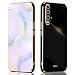 Produktbild QIYIN Hülle für Huawei nova 5T/Honor 20, Schlanke Farbe Silikonhülle für Damen, Goldrahmen Bumper Shell Stoßfeste Handyhülle, Weiche Case Zum Schutz der Kamera (Schwarz)