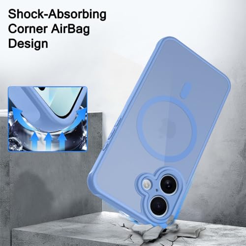 Image of TheGiftKart Hybrid Matte Frosted Translucent Back Cover Case for iPhone 17 Compatible with MagSafe | Shockproof Design | Camera Protection Module | Hard Back Cover Case (PC & TPU, Frost Blue)