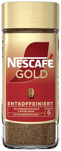 NESCAFÉ GOLD Entkoffeiniert löslicher Bohnenkaffee Instant-Kaffee aus erlesenen Kaffeebohnen vollmundig & aromatisch koffeinfrei 1er Pack (1 x 95g)
