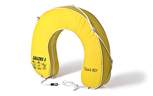 wellenshop Lalizas Hufeisen-Rettungsring Gelb 145N Polyester PVC-Keder mit Rundumleine UV-Beständig Rettungsreifen Hufeisenform Boot