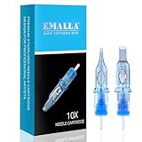 Emalla ELIOT Tattoo Cartridge Needles, 10Pcs Tattoo Needles #10 Standard Round Liner Tattoo Cartridges 1003RLL Tattoo Needles Diameter 0.30mm Long Taper 5.5mm Cartridges for Machine Tattoo Supplies