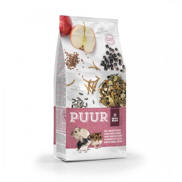 Witte Molen PUUR Zwerghamster & Freunde | Doppelpack | 2 x 400 g | Futter für Mäuse und Zwerghamster ohne künstliche Zusätze | Mit hochwertigen Tierproteinen und Präbiotika