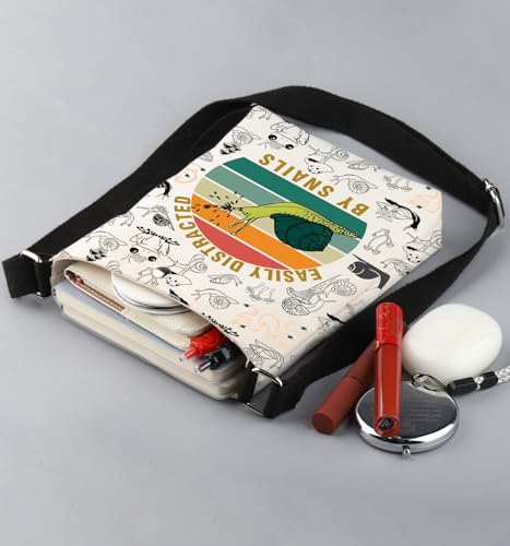 CMNIM Snails Crossbody Bag Snail Gifts for Women Cute Snail Crossbody Purse Snail Lover Gifts Easily Distracted by Snails Bag4