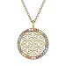Produktbild Engelsrufer Damen Halskette aus vergoldetem Sterling Silber mit Lebensblume Anhänger - besetzt mit 35 multicolor Zirkonia Steinen - Karabinerverschluss -
