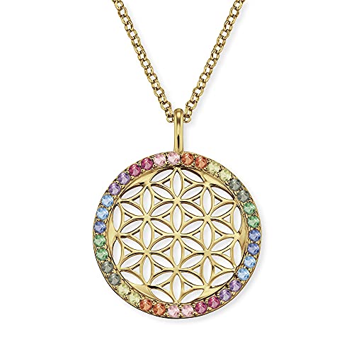 Pendentif fleur de vie en argent massif 925 et zircone éclatante pour femme