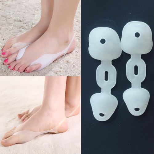 Image of 2 Pair Tailor's Bunion Corrector Elastic Big Toe Stretcher Bands Straightener Pinky Toe Separators Curled Little Toe Spacer for Women Overlapping Toes Hammer Toe Hallux Valgus Pain Relief