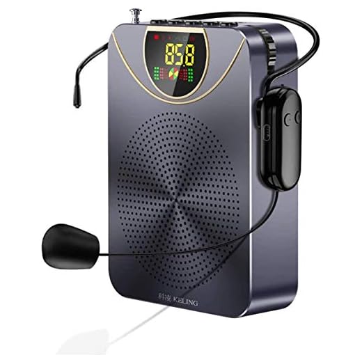 Kuchoow Voice Amplifier for Teachers Speaker Bluetooth Proable with Wireless Microphone Headset High Power 10W 2600mAh Personal PA System Voice Amplification for Teachers,Coaches,Tour Guide