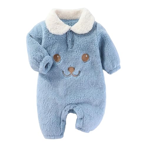 Genérico Rana Bebé Niño Niña Manga Larga Impreso Cartoon Polar Caliente Recién Nacido Ropa (Azul, 0-3 Meses)