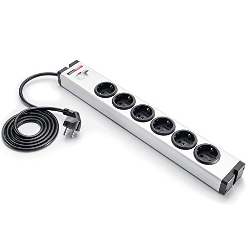 BACHMANN 333.400, 19" Steckdosenleiste 8-fach, 1HE, Mit Schalter,Alu