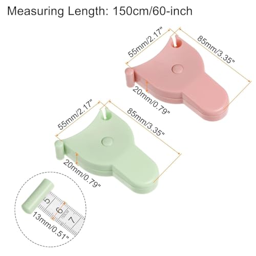 2 Pack cinta métrica telescópica automática 150 cm miniatura 2