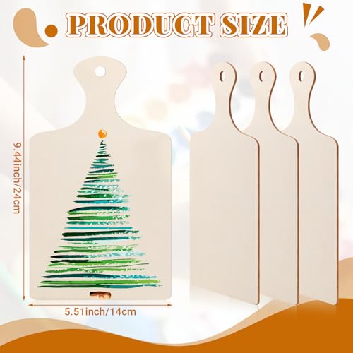 Tablas de Cortar de Madera sin Terminar con Mango para Manualidades, Set de 60 Piezas, Bandejas para Servir Pequeñas, Tableros para Picar Mini, Ideal para Decoración de Cocina y DIY miniatura 2