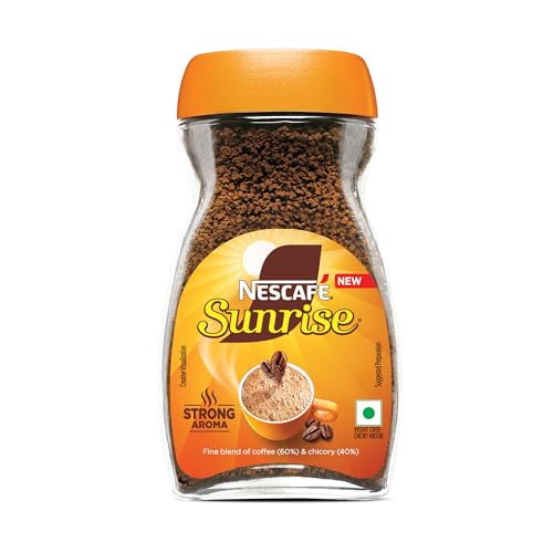 Image of Sunrise Instant Coffee Powder by Nescafe | Strong Taste for the perfect start to your day | Coffee Chicory-Mix | 45g Jar