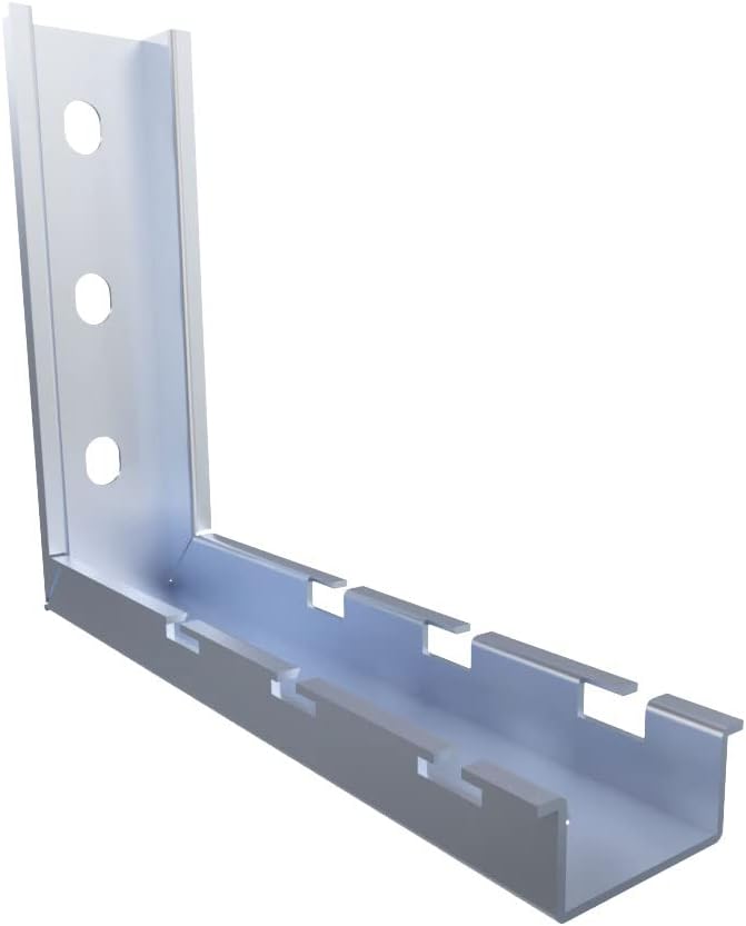NavePoint Wire Mesh Cable Tray L-Shaped Wall Bracket 9in Wide
