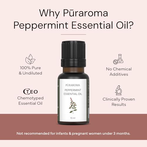 Image of Peppermint Essential Oil 10ml | Pure & Therapeutic Grade | Clears Sinus Congestion & Relieves Headaches | Supports Digestion & Boosts Energy | Fights Nausea & Motion Sickness| Ideal for Diffuser & DIY Blends